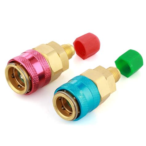 Ac R134a Quick Connectors System Port Adapters Couplers Low High Set Of