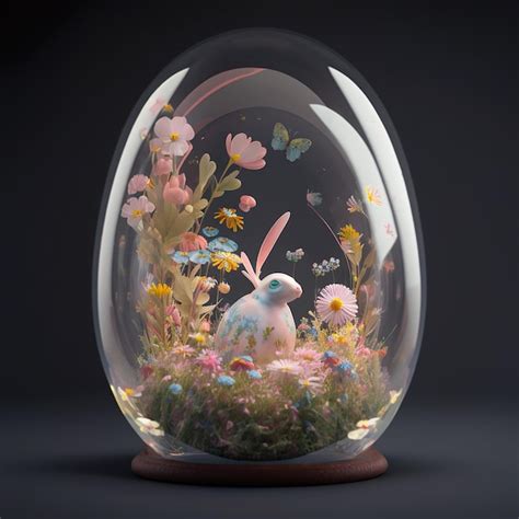 Premium Photo Glassy Easter Egg Ornament Generative Ai
