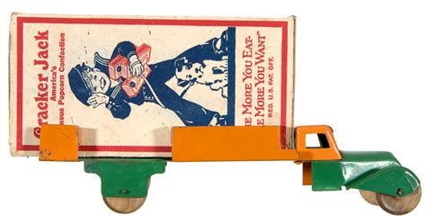 Hakes Cracker Jack” 1920s Box On 1930s Premium Tin Toy Truck