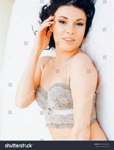 Sexy Beautiful Brunette Woman Lying Bed Stock Photo 1939476940 Shutterstock