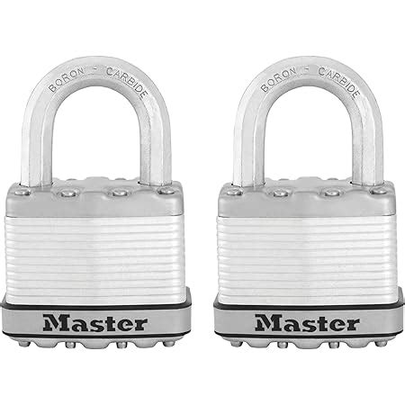 Master Lock Heavy Duty Padlock Key Laminated Steel Medium Shackle