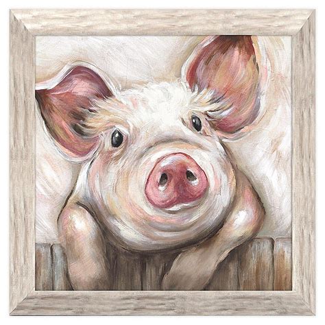 Pig Wall Art Pig Art Framed Wall Art Farm Paintings Animal