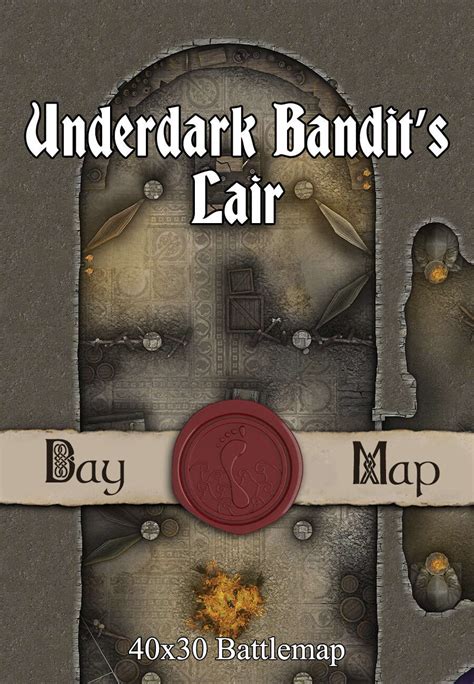 40x30 Battlemap Underdark Bandits Lair Seafoot Games Camps