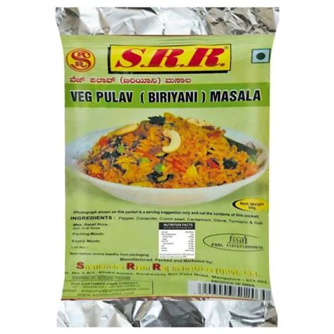 S R R Veg Pulav Biryani Masala 50 G JioMart