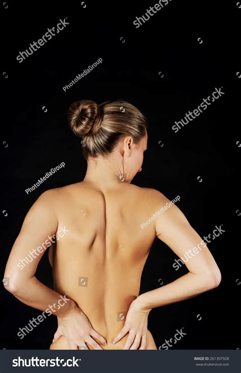 Back View Naked Woman Touching Her Stock Photo 261397928 Shutterstock