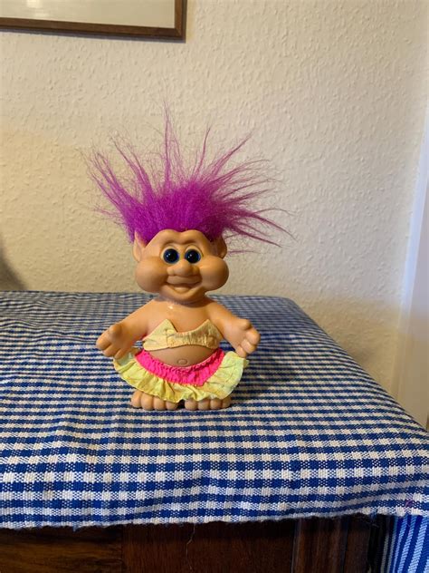 Vintage S Itb Pink Hair Troll Doll Figure In Bikini Beach Retro Toy Stocking