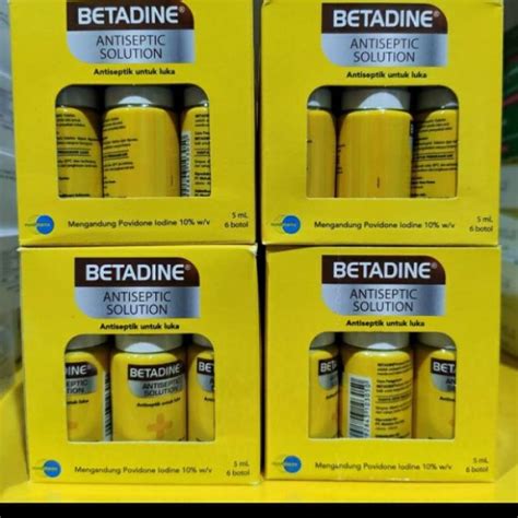 Jual Betadine 5 Ml 1 Pak Isi 6 Botol Terjamin Di Seller Snj Intan