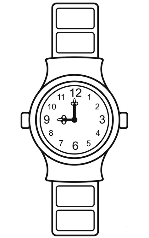 Wrist Watch Coloring Page Colouringpages