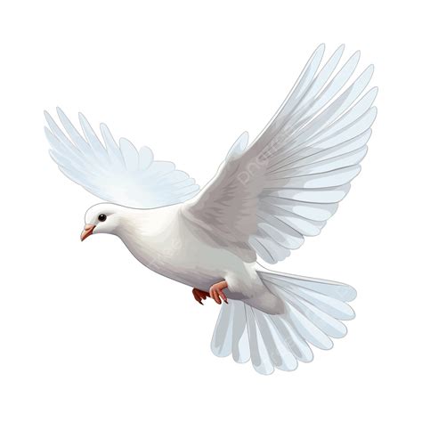 White Pigeon Flying Isolated Illustration Ai Generative Dove Bird