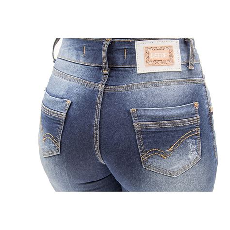 Calça Jeans Feminina Legging Deerf Hot Pants Cintura Alta Compre Agora Andando no Estilo