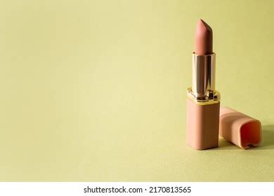 Nude Matte Lipstick Cap On Pastel Stock Photo 2170813565 Shutterstock