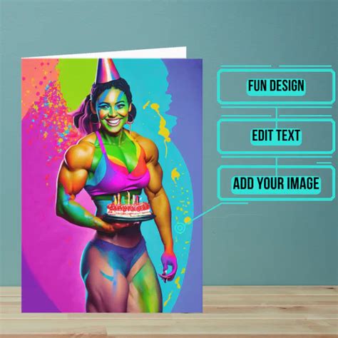 Female Bodybuilder Lesbian Birthday Card Zazzle