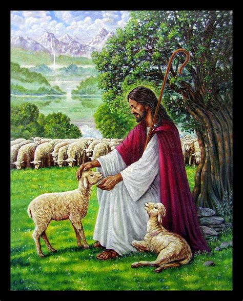 Jesus Painting The Good Shepherd By John Lautermilch The Good