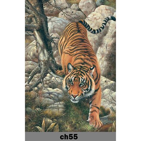 Jual Poster Gambar Lukisan Tradisional China Macan Dan Burung