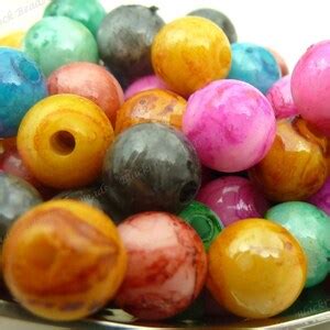 8mm Pearlized Acrylic Round Beads 50 Pieces Pink Blue Golden Yellow