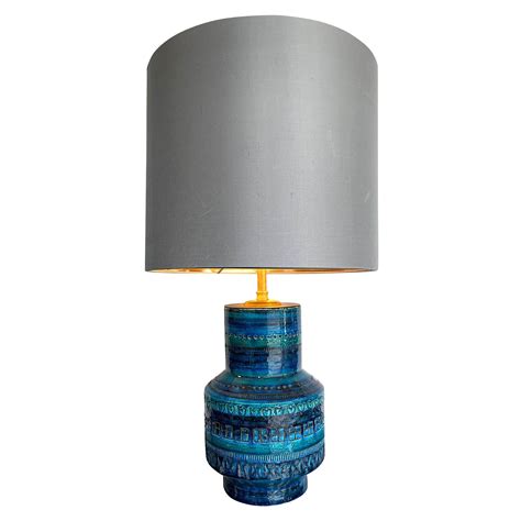 Rimini Blue Ceramic Table Lamp By Aldo Londi For Bitossi Italy S