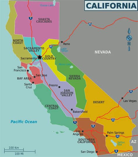 California Regions Map - MapSof.net