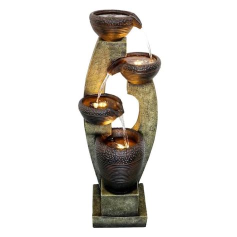 Watnature Resin Modern Outdoor Fountains 40 In Outdoor Garden