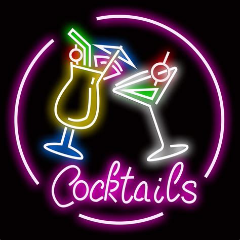 Cocktail Glasses Neon Sign British Handmade Fast Free UK Delivery