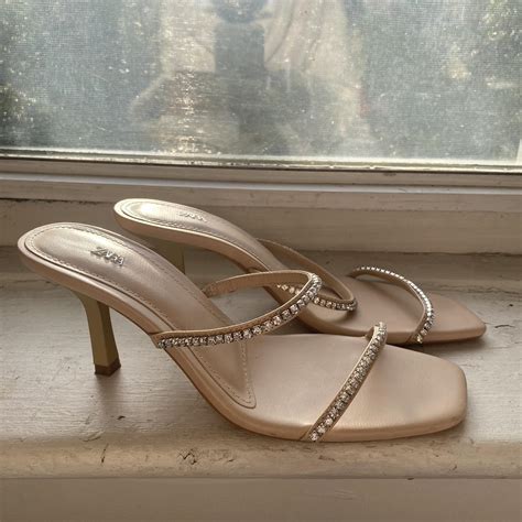 Zara Strappy Nude Heels Size 37 Worn Twice 30 Depop