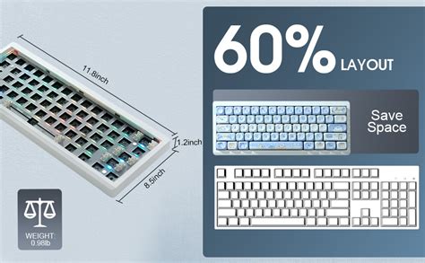 Amazon Zmx Gmk Barebones Keyboard Kit Hot Swap Programmable Gasket Mount Rgb Backlit