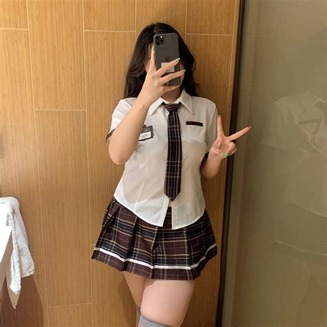 Plus Size Sexy Lingerie Campus JK Uniform Seductive Role Play Pure Desire Shirt Short Skirt
