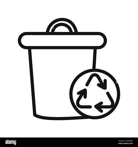 Non Recyclable Icon Linear Vector Graphics Sign Or Symbol Set For Web