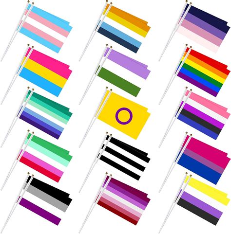 Amazon Weewooday Pcs Pride Rainbow Stick Flags Small Mini Hand Held Lgbt Rainbow Gay