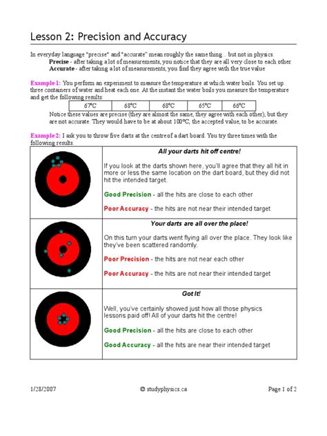 Lesson 2: Precision and Accuracy | PDF | Accuracy And Precision ...
