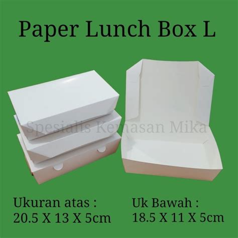 Jual Paper Lunch Box Ukuran L Kemasan Makanan Food Grade Shopee Indonesia