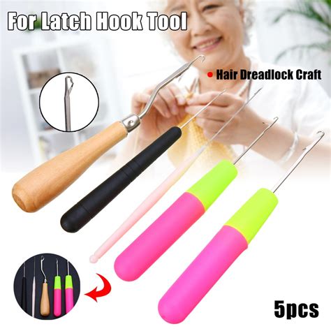 Tocawe 5pcs New Plastic Crochet Braiding Latch Hook Weaving Hair