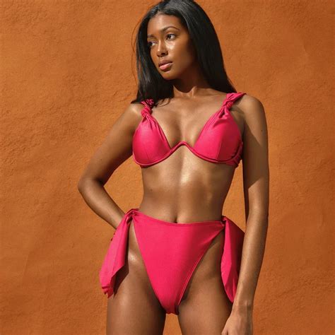 New Sexy Micro Bikini Solid Swimwear Women High Cut Out Biquini Push Up Brazilian Swimsuit