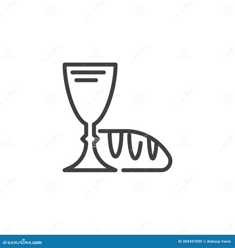 Maundy Thursday Line Icon Stock Illustration Illustration Of Outline