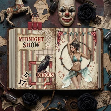 Midnight Carnival Clipart Collection, Bonus Digital Papers, Watercolor