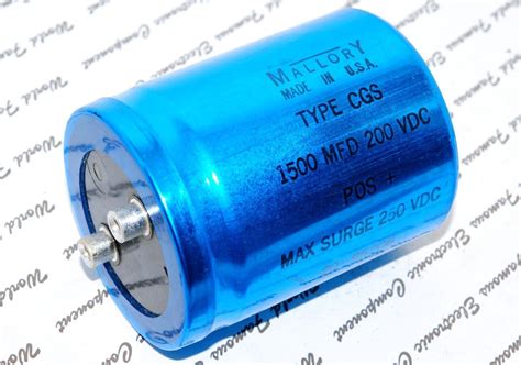 1pcs Mallory 1500uf 200v Max Surge 250v Cgs Screw Terminal