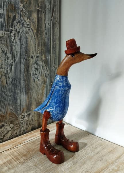 Статуэтка Ocean Soul Деревянная Утка в шляпе и ботинках Индонезия ...