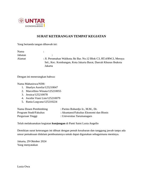 surat keterangan kegiatan mahasiswa