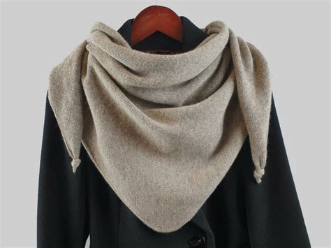 Yak Wool Scarf Mongolian Undyed Yak Down Shawl Gray Warm Knitted