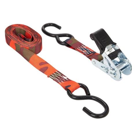 Keeper In X Ft Lbs Blaze Camo Ratchet Tie Down Strap