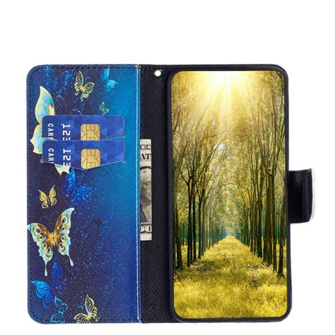 Etui z klapką do Infinix Hot i Wallet Butterflies niebieskie sklep XGSM pl