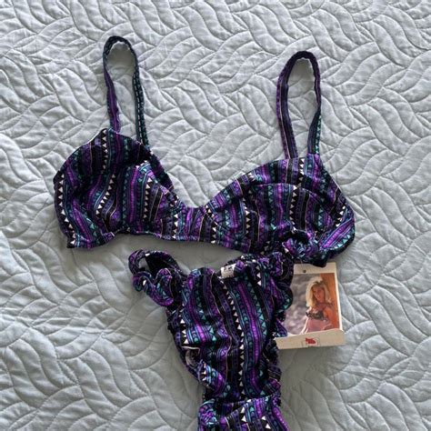 Vintage 90s Bikini Deadstock Tribal Print Never Depop