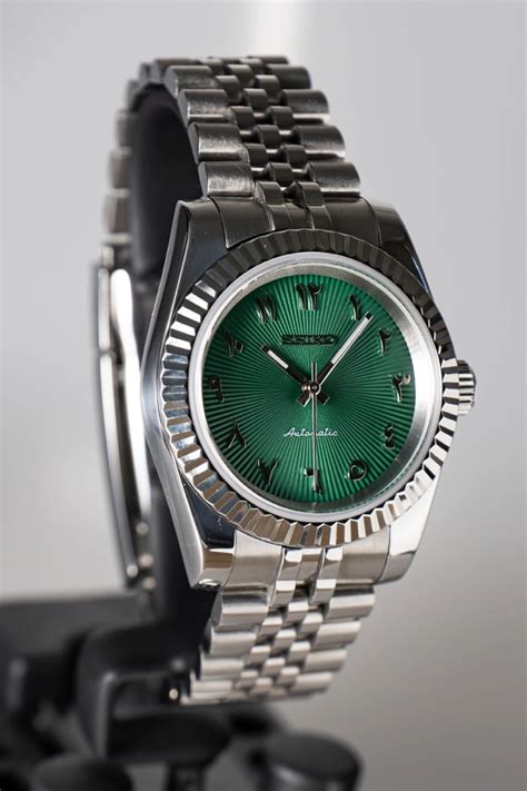 Seiko Datejust Mod Arabic Green Dial Watchesmod