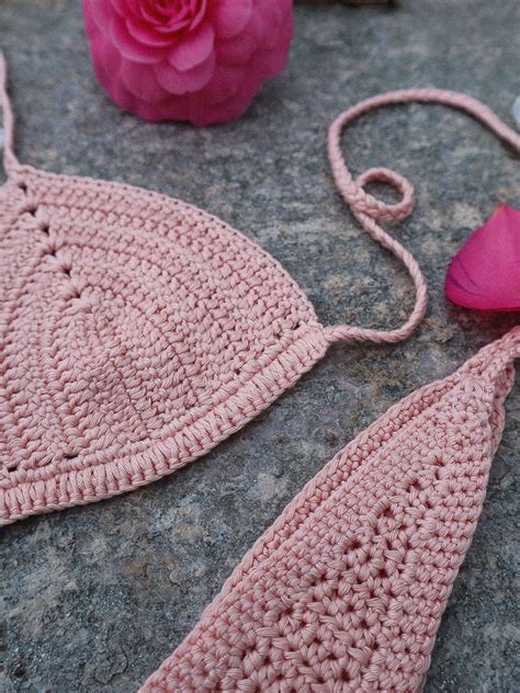 HANDMADE CROCHET BIKINI Set In Cotton Custom Made Summer Swimwear Beachwear Swimsuit