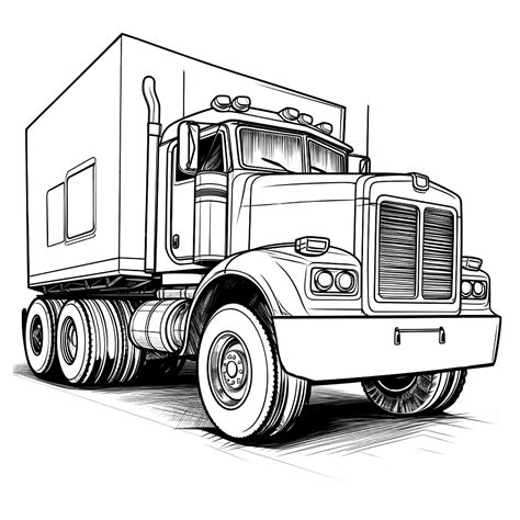 "Ausmalbild Großer Lkw" Ausmalbild - kostenlos herunterladen