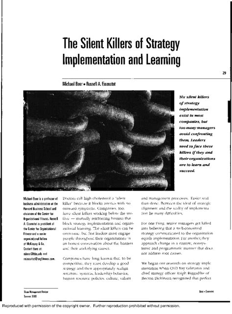The Silent Killers of Strategy - MGMT20001 - Studocu