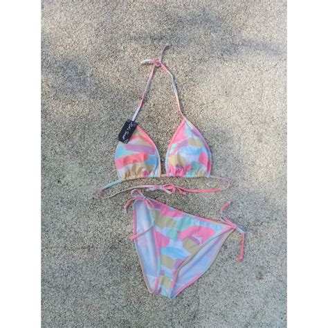 Jual Bk R Pink Abstrak Bikini Pantai Segitiga Ikat Shopee Indonesia