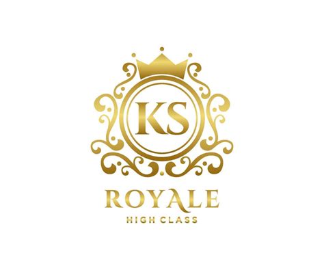 Golden Letter Ks Template Logo Luxury Gold Letter With Crown Monogram