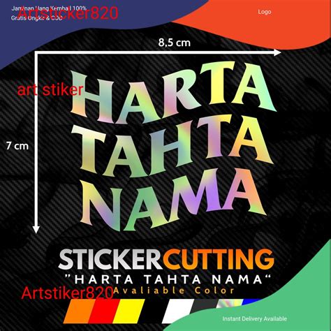 Jual STICKER STIKER CUTTING VIRAL HARTA TAHTA NAMA HOLOGRAM STICKER