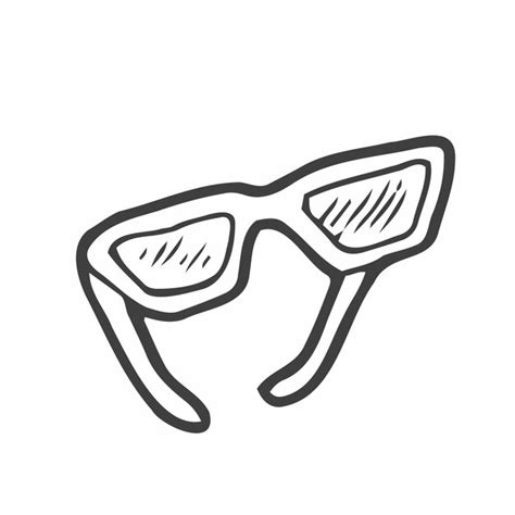 Premium Vector Simple Hand Drawn Sunglasses One Object Isolated On