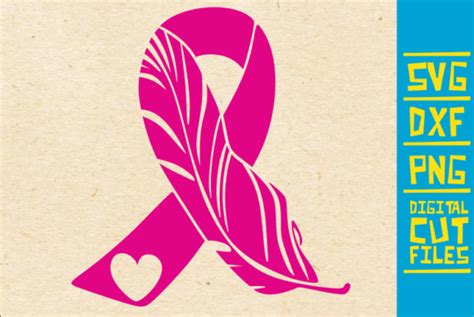 Feather Pink Ribbon Svg Breast Cancer Graphic By Svgyeahyouknowme